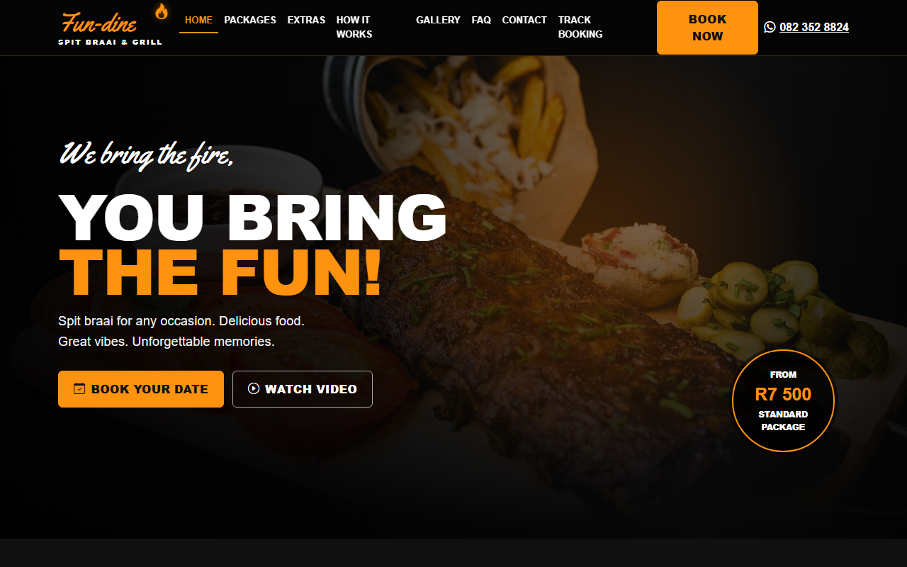 Screenshot of fun-dine.co.za